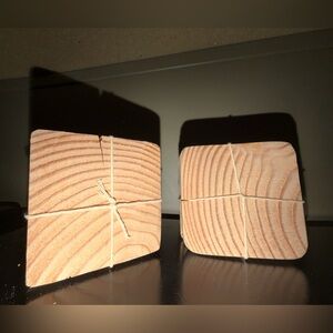 4 Pack Bundle Handmade Set of Wooden Coasters - FREE SHIPPING (: